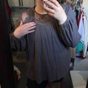 Maurices Lavender Embroidered Blouse